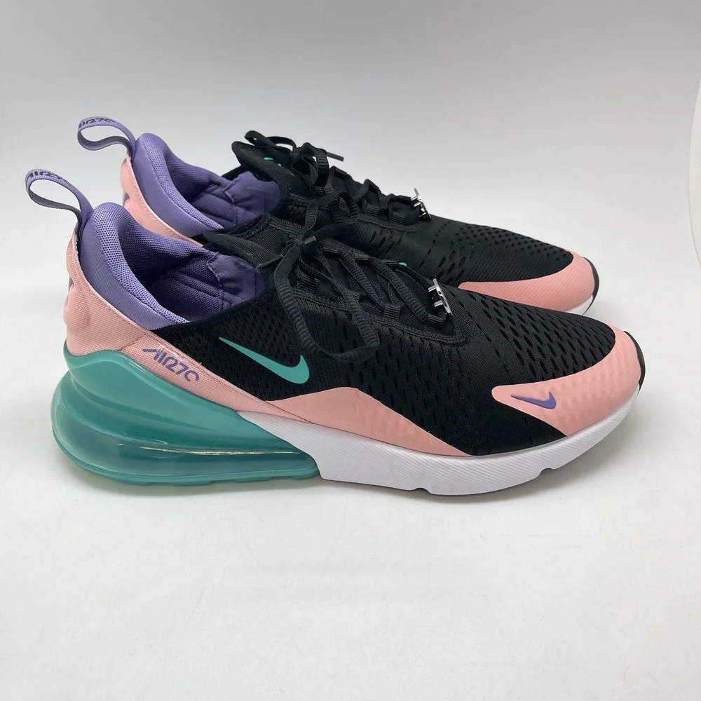 Nike Air Max 270 Sneakers Mens 13 CI2309-001 Black Green Athletic Running Shoes